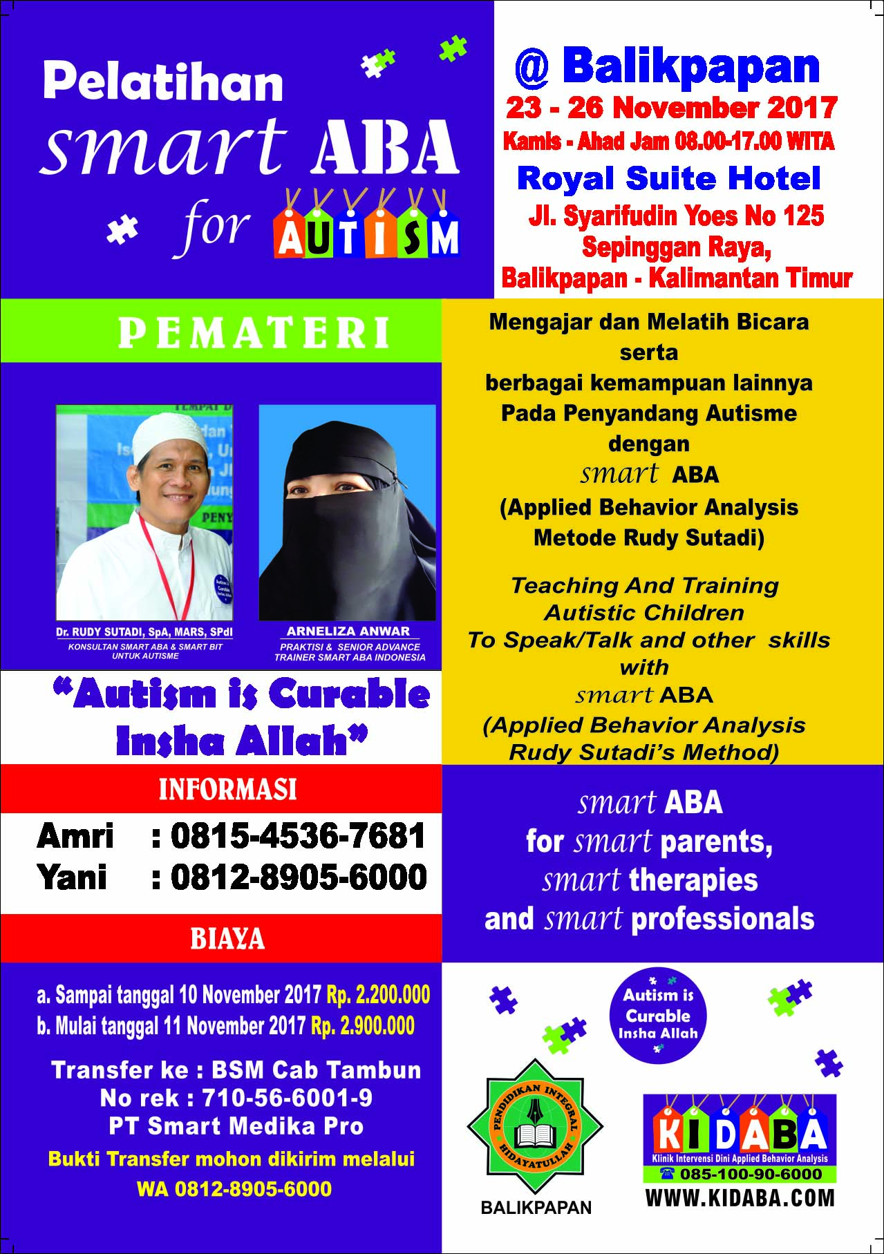 Pelatihan ABA smart ABA (Applied Behavior Analysis)