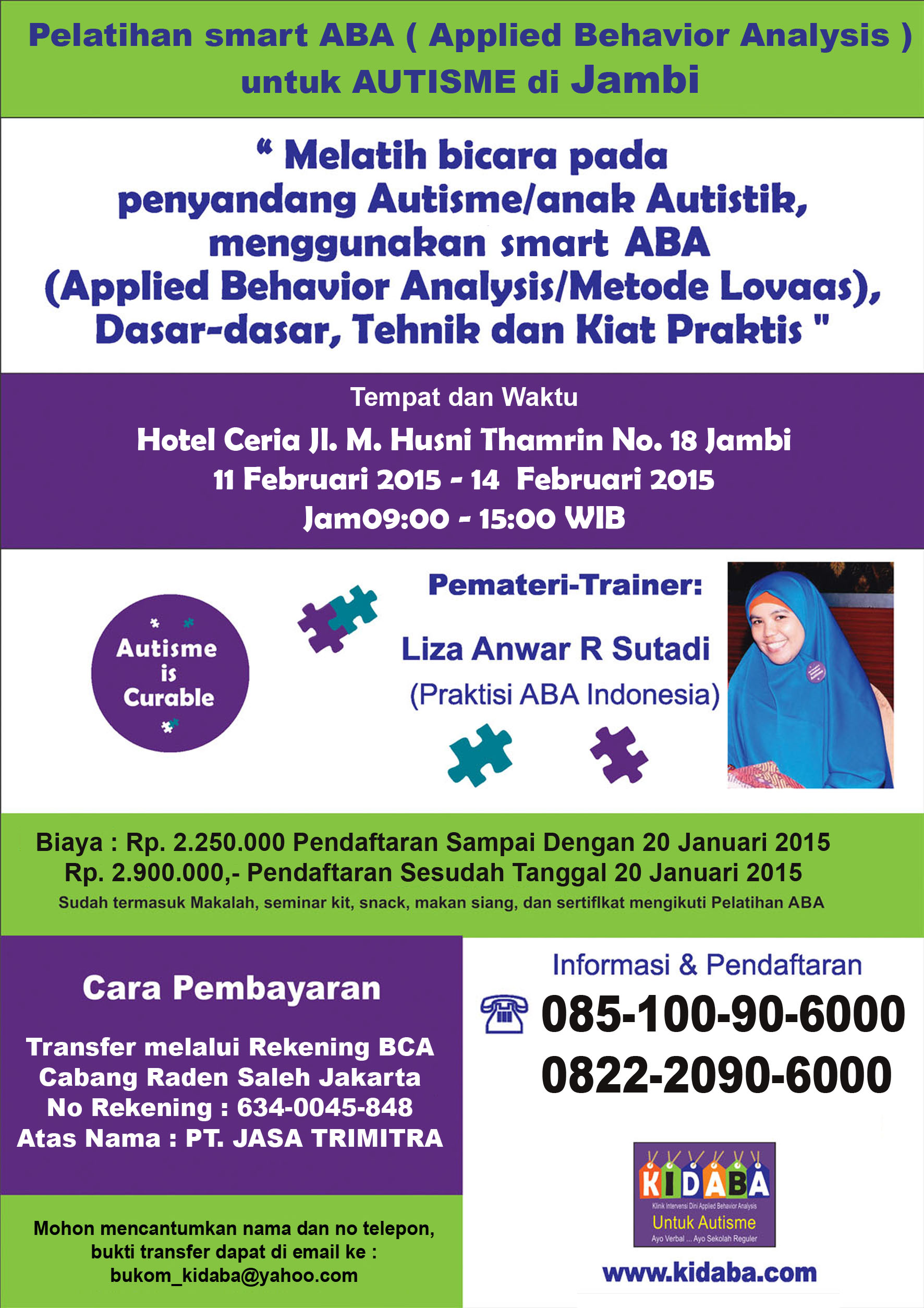 Pelatihan ABA untuk AUTISME