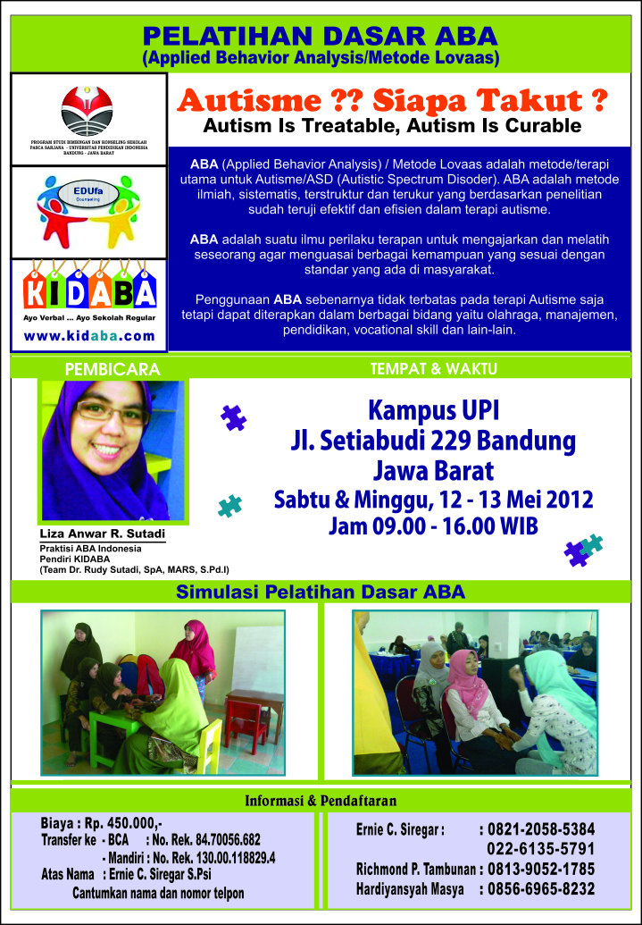 PELATIHAN DASAR ABA ( Applied Behavior Analysis)